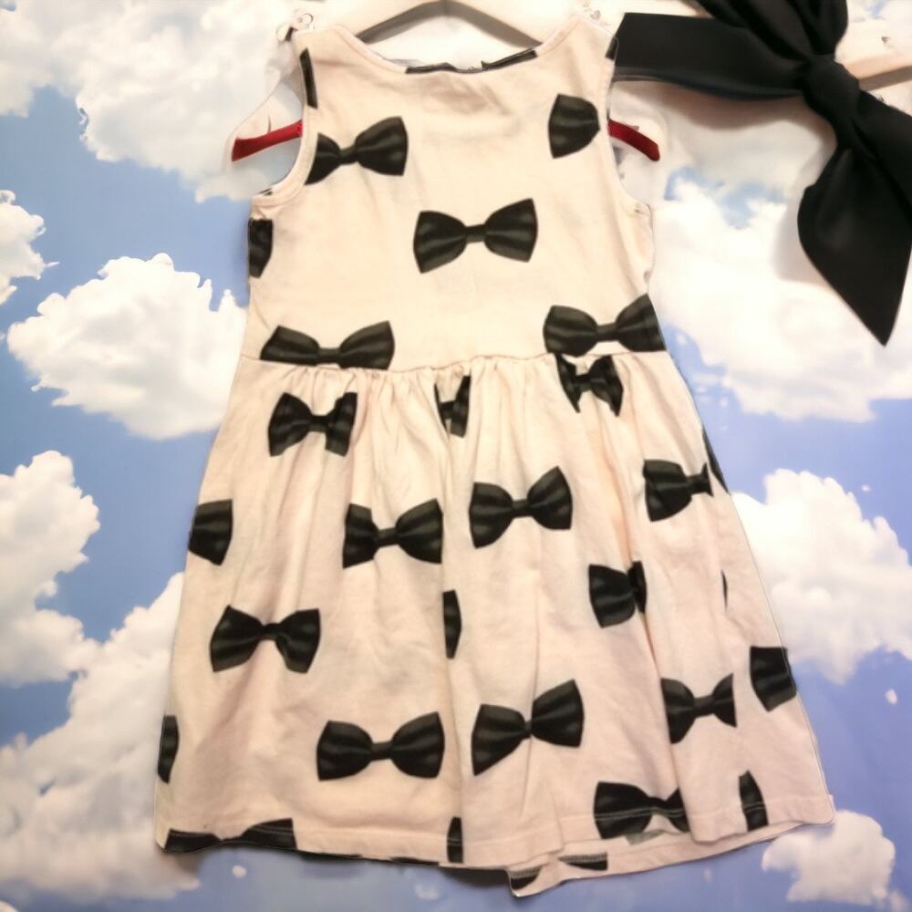 H&M Black & Cream Bowties Dress 2-4 Years Old!